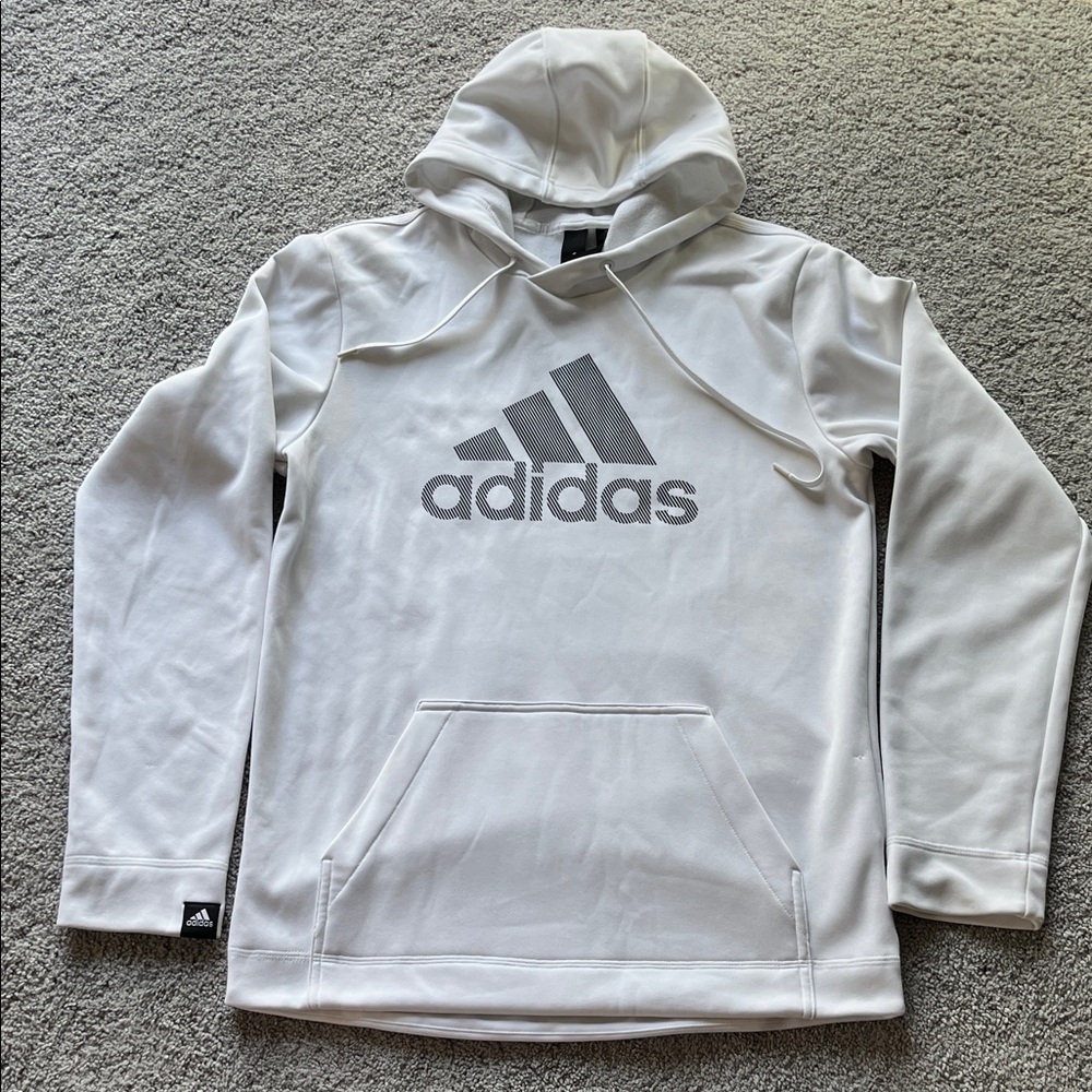 Adidas White Hoodie with Black Logo